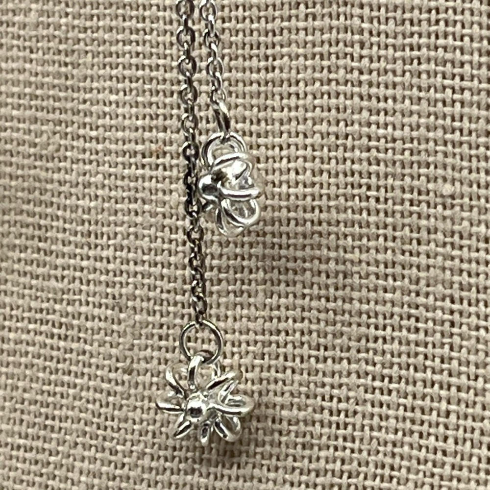 Vintage 925 Sterling Silver Flower Threader Earrings with Box